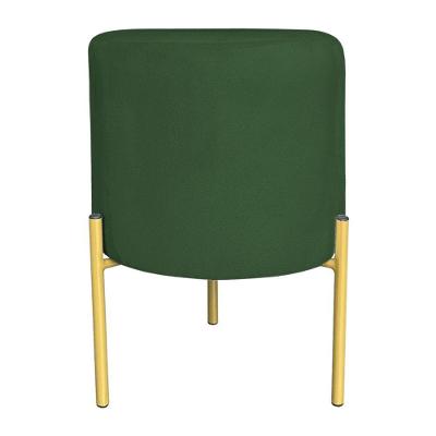 Puff Decorativo Soren Suede Verde Pés De Ferro Dourado - Pallazio