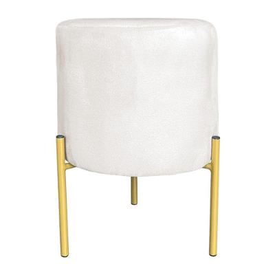 Puff Decorativo Soren Suede Pés De Ferro Dourado - Pallazio Cor Azul Turquesa