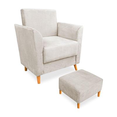 Poltrona De Amamentação Com Puff Flavia Suede - Pallazio Cor Grafite
