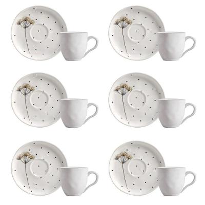 Conjunto De Xícara De Cafezinho Com Pires 06 Peças Bio Floralis Porto Brasil