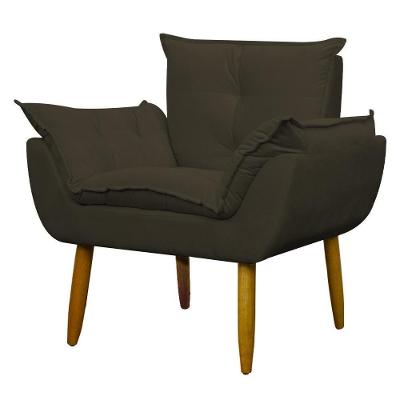 Poltrona Decorativa Para Consultório Opala Suede Herrero Marrom