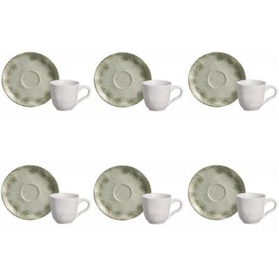 Conjunto De Xícara De Cafezinho Com Pires 06 Peças Bio Tropicália Porto Brasil