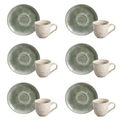 Conjunto De Xícara De Cafezinho Com Pires 06 Peças Bio Moss Porto Brasil