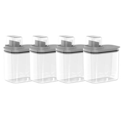 Kit 04 Dispenser De Sabão 1,5 Litros Flow Chumbo Ou