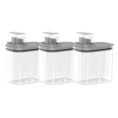 Kit 03 Dispenser De Sabão 1,5 Litros Flow Chumbo Ou