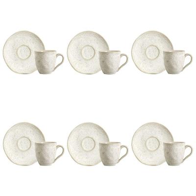 Conjunto De Xícara De Cafezinho Com Pires 06 Peças Orgânico Vanilla Porto Brasil