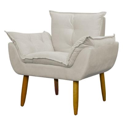 Poltrona Decorativa Para Consultório Opala Suede Herrero Bege