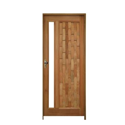 Kit Porta Couro Em Pé Com Visor 82 X 2.10 Batente 14 Cm Fechadura Externa Lado Direito - Rodam