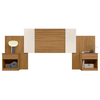 Cabeceira Casal Extensível E Mesas Cany Flex M07 Off/cinza/freijó - Mpozenato