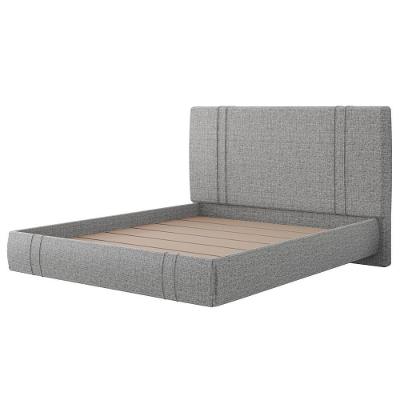Cama Queen Flutuante Com Cabeceira 160cm Lyra S05 Linho Cinza - Mpozenato