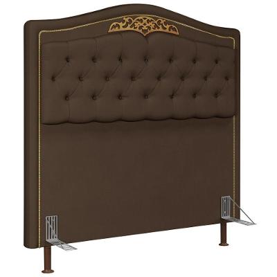 Cabeceira Cama Box Casal Queen 160cm Com Tachas Imperial Veludo J02 Chocolate - Mpozenato