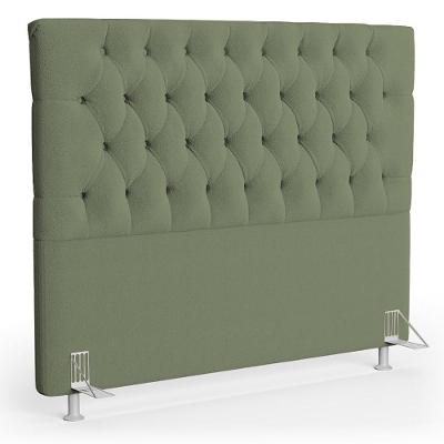 Cabeceira Casal Cama Box 140cm Cristal C16 Boucle Verde Oliva - Mpozenato