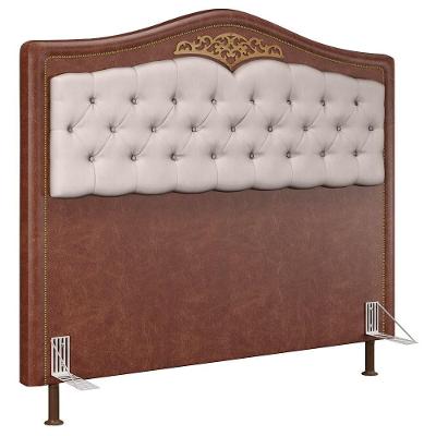 Cabeceira Cama Box Casal 140cm Com Tachas Imperial J02 Facto Marrom/bege - Mpozenato