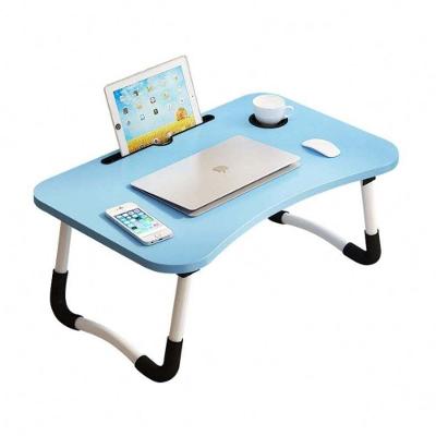 Mesa Para Notebook Dobrável Home Office Bandeja Multiuso Sofá Cama Suporte Porta Copo - Azul
