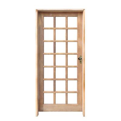 Kit Porta Quadriculada 82 X 2.10 Batente 14 Cm Fechadura Externa Lado Esquerdo - Rodam