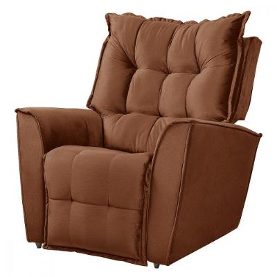 Poltrona Da Mamãe Para Sala Reclinavel Carinho Veludo Terracota