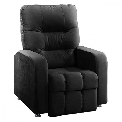 Poltrona Do Papai Reclinavel Para Sala Maldivas Veludo Preto Preto