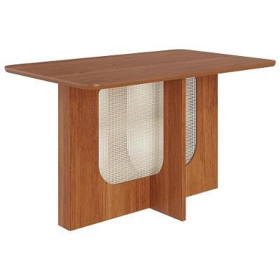 Mesa De Jantar Retangular Louise 130x80 Cinamomo Com Tampo Em Mdf - Cimol Móveis Cinamomo