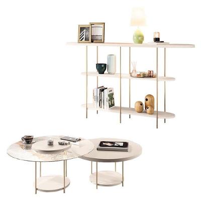 Aparador Infinity E Kit Mesa De Centro Sky Off White - Hb Móveis