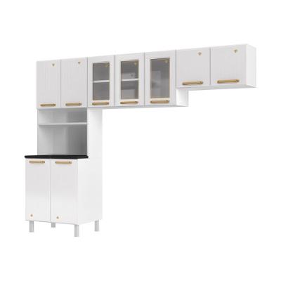 Cozinha Compacta Aço 3 Peças Com Armário Para Forno-micro-ondas Multimóveis Cr20367 Branco