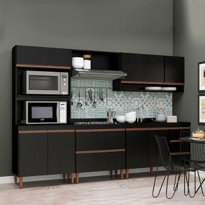Cozinha Compacta Torre Quente Sabrina 5pçs Mdp Menu Móveis Preto