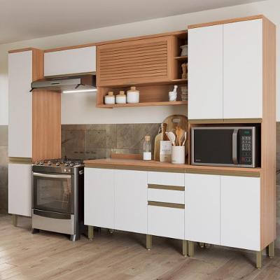 Cozinha Completa Modulada 5 Peças Com Balcão Multimóveis Cr20408 Freijó-branco