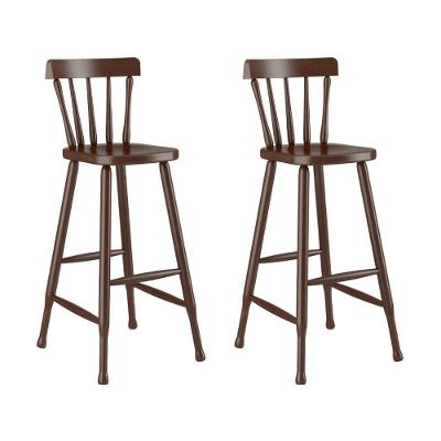 Kit 2 Banquetas Altas De Madeira Maciça Para Sala De Jantar-bar Multimóveis Cr50116 Castanho