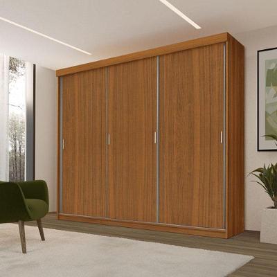 Guarda Roupa Casal Ambiente ímola 3 Portas De Correr Carvalho New - Luapa