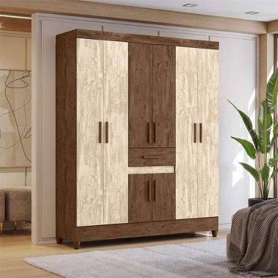Guarda Roupa Casal Ambiente Portugal 8 Portas Castanho Wood Avelã Wood - Moval