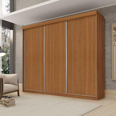 Guarda Roupa Casal Ambiente Florença 3 Portas De Correr Carvalho New - Luapa
