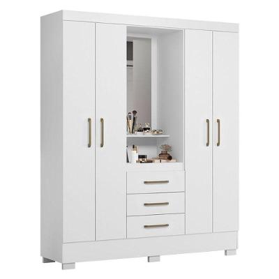 Guarda Roupa Infantil Paris 2045150 Branco Rosa Flex - Aramóveis