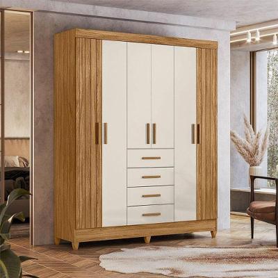 Guarda Roupa Solteiro Ambiente Aruba 6 Portas Freijó Off White - Moval