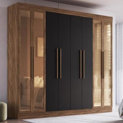 Guarda-roupas Casal 8 Portas 242cm Multimóveis Cr35261 Castanho-preto