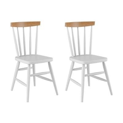 Kit 2 Cadeiras De Jantar Madeira Maciça Multimóveis Cr50114 Branco-natural