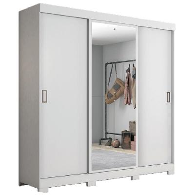 Guarda Roupas Casal Porta Com Espelho 3 Portas De Correr 4 Gavetas Áustria Notável