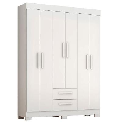 Guarda Roupas Casal 6 Portas 2 Gavetas Libano Branco Flex Notável