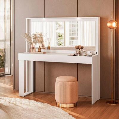 Penteadeira Camarim Com Espelho E Luzes Led 135,5cm Multimóveis Cr35268 Branco