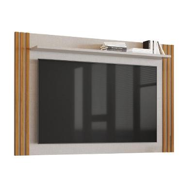 Painel Ripado Para Tv Até 65 Polegadas Com Prateleira Sul Madeirado / Off White Notável
