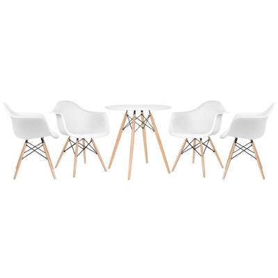 Kit - Mesa Eames 70 Cm Branco + 4 Cadeiras Eames Daw Branco Mesa Branco Com Cadeiras Branco