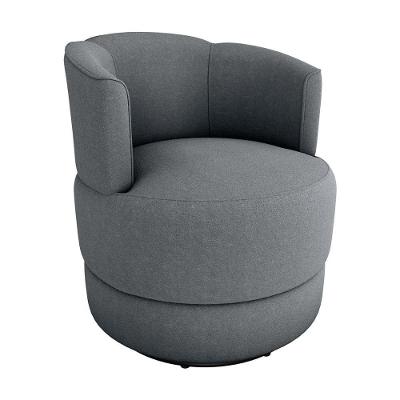 Poltrona Decorativa Giratória Base De Ferro Marselha Matrix Boucle Cinza