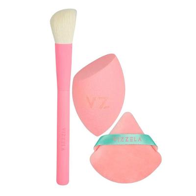 Kit Vizzela Essentials - 1 Pincel + 2 Esponjas De Maquiagem