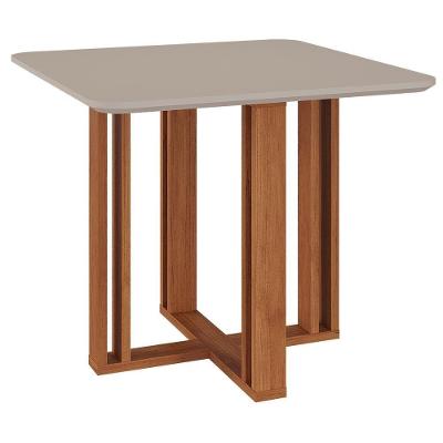 Mesa De Jantar Quadrada Flora 95x95 Cinamomo-off White Com Tampo Em Mdf - Cimol Móveis Cinamomo-off White