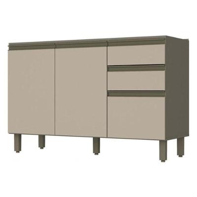 Balcão Pia 2 Gavetas 3 Portas Sem Tampo Connect Duna-cristal - Móveis Henn Duna-cristal