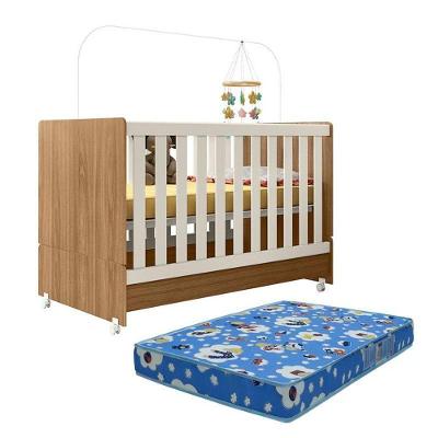 Berço Mini Cama Encanto Nature-off White Com Colchão Baby Physical - Peternella Móveis Nature-off White