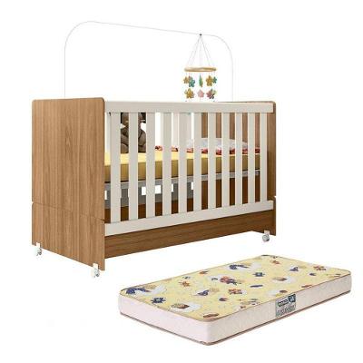 Berço Mini Cama Encanto Nature-off White Com Colchão Supreme - Peternella Móveis Nature-off White
