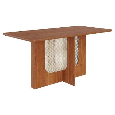 Mesa De Jantar Retangular Louise 160x80 Cinamomo Com Tampo Em Mdf - Cimol Móveis Cinamomo