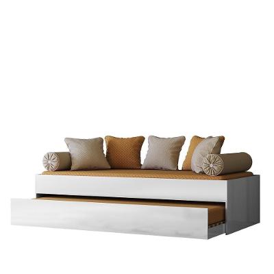 Bicama Solteiro ônix Flex Branco Com Colchões Supreme D20 - Peternella Móveis Branco