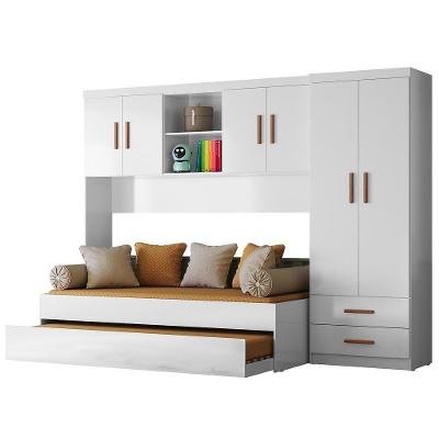 Dormitório Infantil ônix Guarda Roupa, Aéreo 4 Portas E Bicama Flex Branco - Peternella Móveis Branco