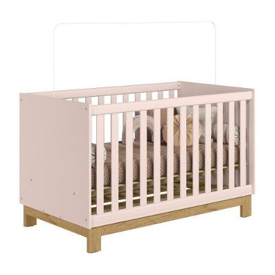 Berço Mini Cama Q Encanto Slim Rosa Acetinado - Qmovi Rosa Acetinado