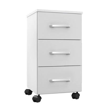 Gaveteiro Pietra 3 Gavetas Branco Trama Com Rodízios - Móveis Leão Branco Trama